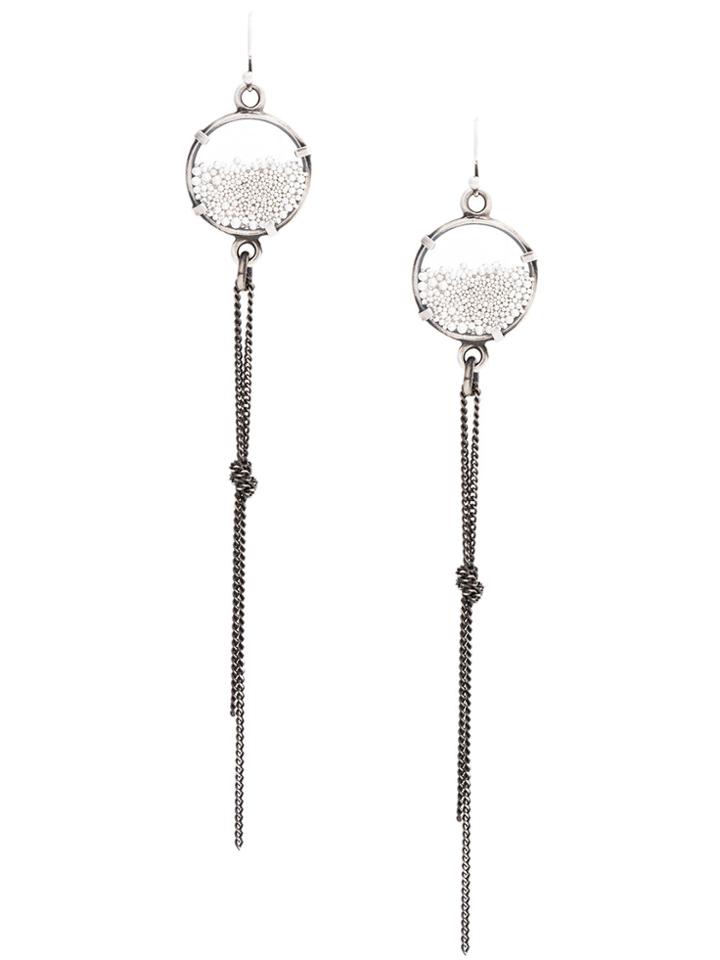Ann Demeulemeester Blanche Chain And Silver Ball Earrings - Metallic