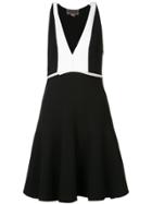 Giambattista Valli Plunging V-neck Flared Dress - Black