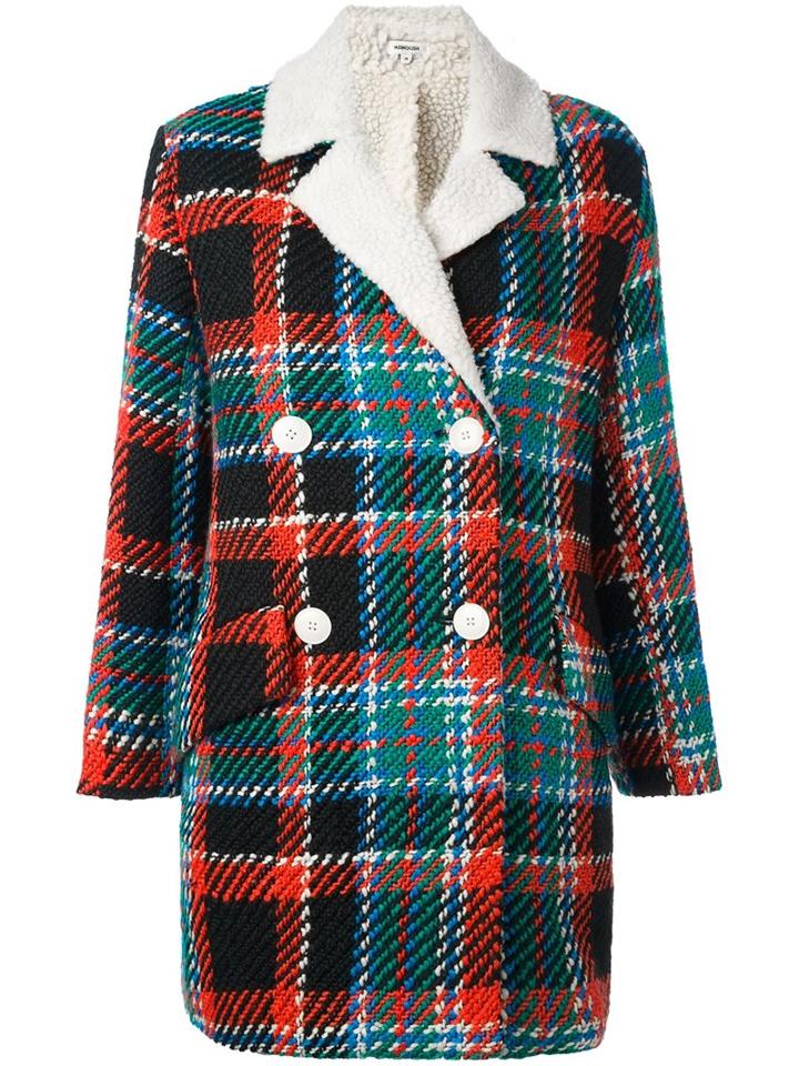 Manoush Tartan Coat, Women's, Size: 42, Acrylic/nylon/polyester/wool