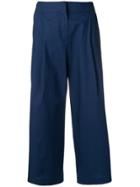 Etro Cropped High-waisted Trousers - Blue