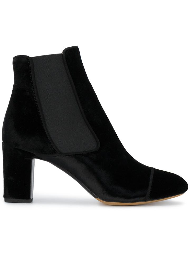 Tabitha Simmons Black Velvet Kiki 75 Ankle Boots