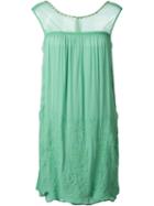 Twin-set Sheer Panel Shift Dress, Women's, Size: Xs, Green, Polyamide/viscose