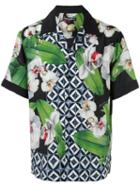 Dolce & Gabbana Orchid-print Hawaii Shirt - Green