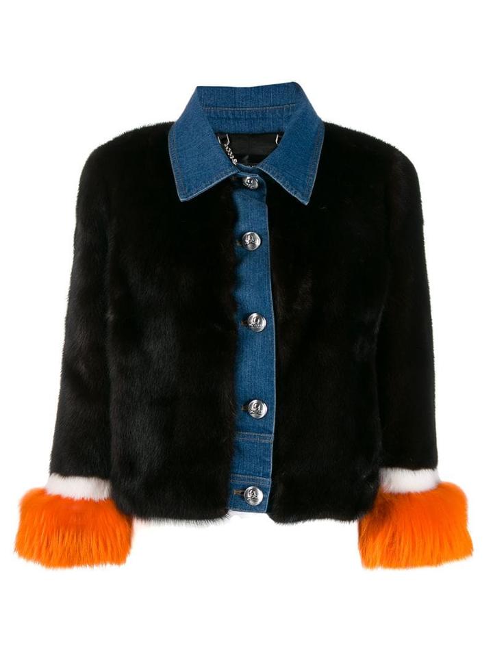 Philipp Plein Rear Logo Cropped Jacket - Brown