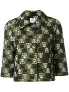 Ultràchic Cropped Skull Print Jacket - Green