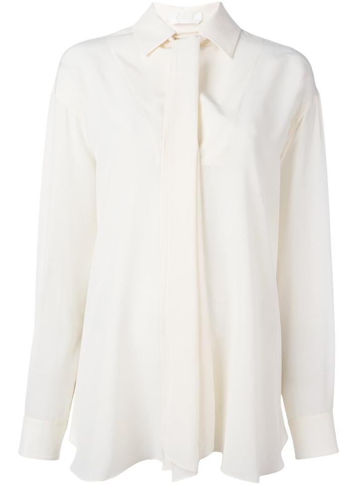 Chloé Neck Tie Blouse, Women's, Size: 40, Nude/neutrals, Silk