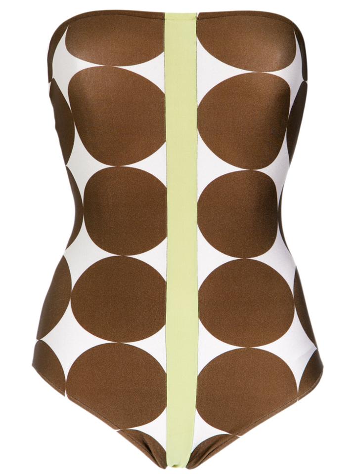 Adriana Degreas Printed Bandeau Swimsuit - White