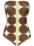 Adriana Degreas Printed Bandeau Swimsuit - White