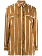 Erika Cavallini Loose-fit Striped Shirt - Brown