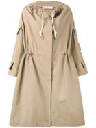 Marni - Collarless Drawstring Trench Coat - Women - Cotton/viscose - 38, Nude/neutrals, Cotton/viscose
