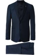 Lardini Three Piece Suit, Men's, Size: 48, Blue, Silk/cotton/viscose/wool