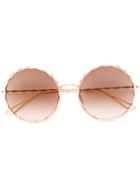 Elie Saab Round Framed Sunglasses - Metallic