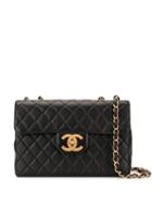 Chanel Pre-owned Jumbo Xl Quilted Chain Shoulder Bag - Black