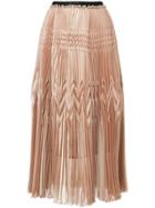 T By Alexander Wang Striped Front Slit Skirt - White