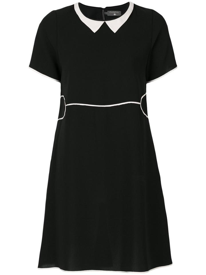 Cotélac Collar Detail Shift Dress - Black