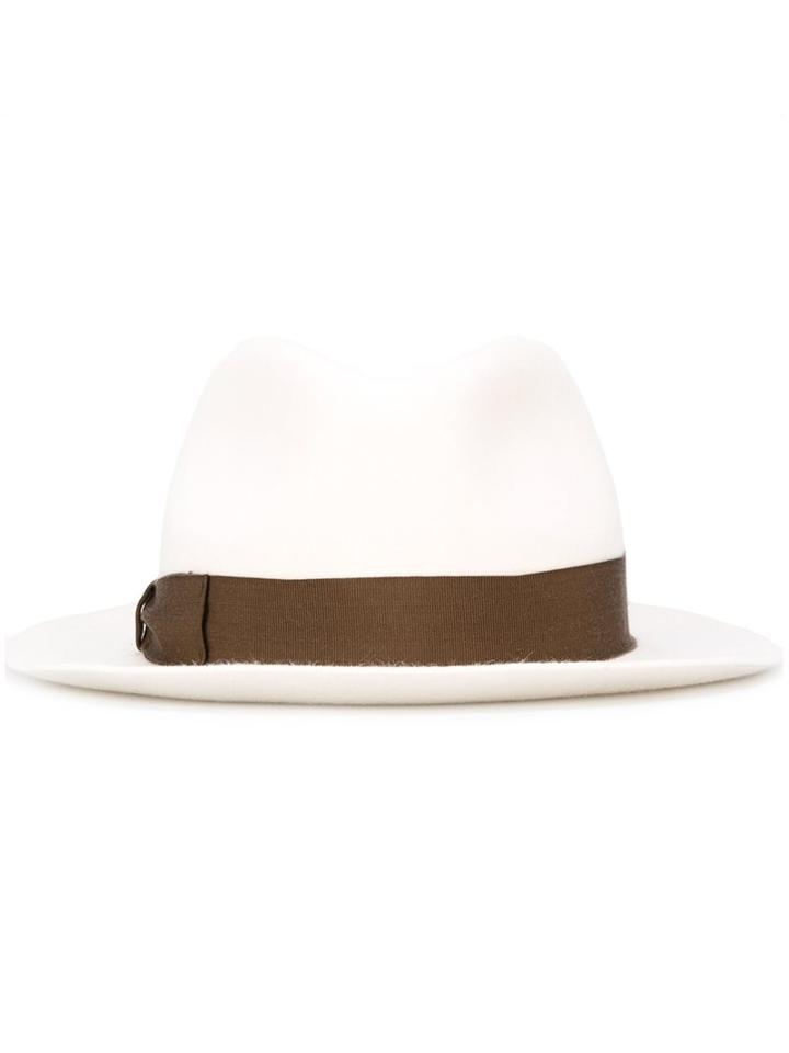 Borsalino Felt Hat, Women's, Size: Medium, White, Wool Felt