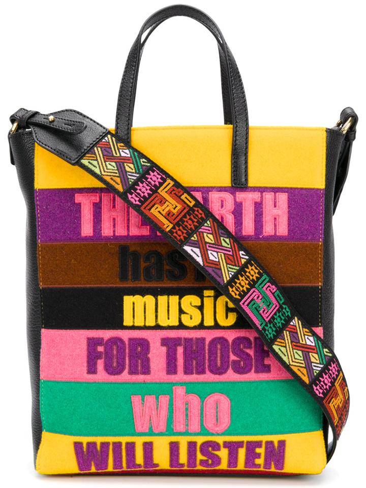 Etro Patchwork Slogan Bag - Multicolour