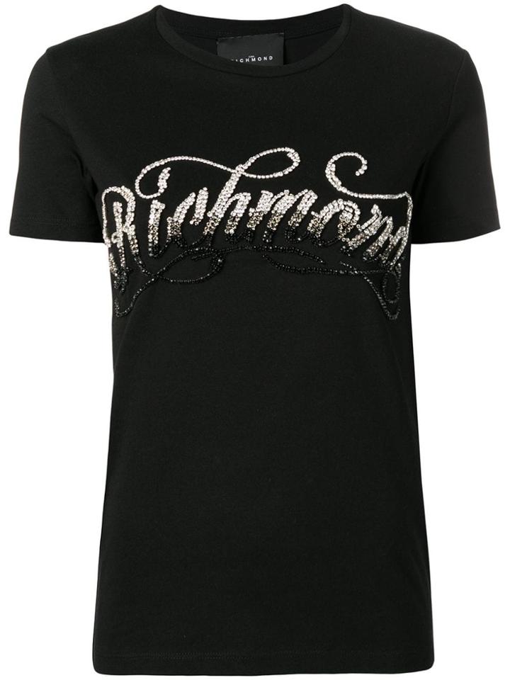 John Richmond Sequinned Studded T-shirt - Black