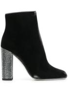 René Caovilla Jewelled High Heel Boots - Grey