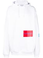 Ck Jeans Contrast Logo Hoodie - White