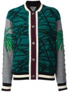 Fausto Puglisi Multi Print Bomber Jacket, Women's, Size: 40, Green, Silk/polyamide/spandex/elastane/viscose