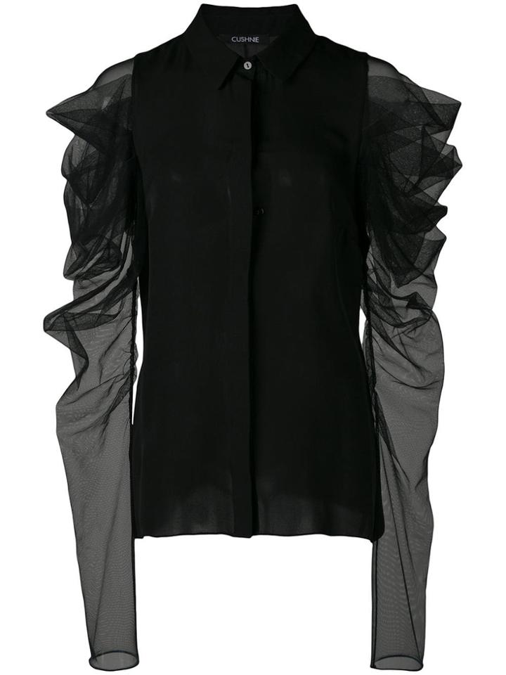 Cushnie Ruffled Sleeve Blouse - Black