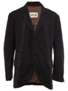 Ziggy Chen Flap Pockets Jacket, Men's, Size: 48, Black, Cotton/nylon/wool