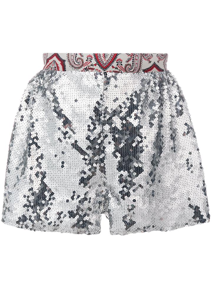 Paco Rabanne Sequin Embellished Shorts - Metallic