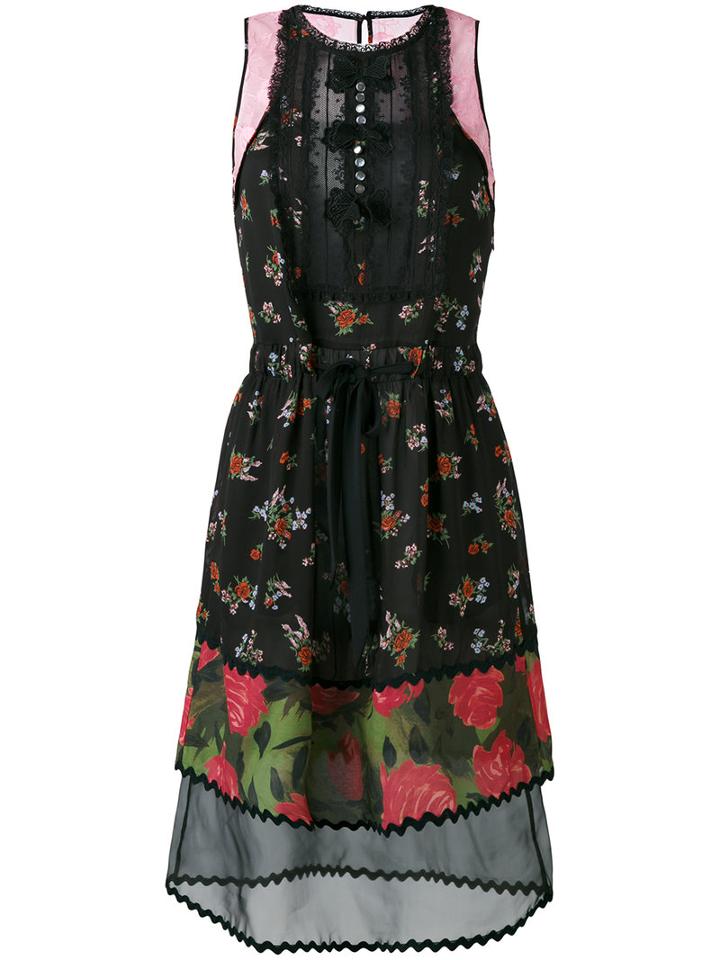 Coach - Floral Patchwork Dress - Women - Silk/cotton/polyamide/cupro - 4, Black, Silk/cotton/polyamide/cupro