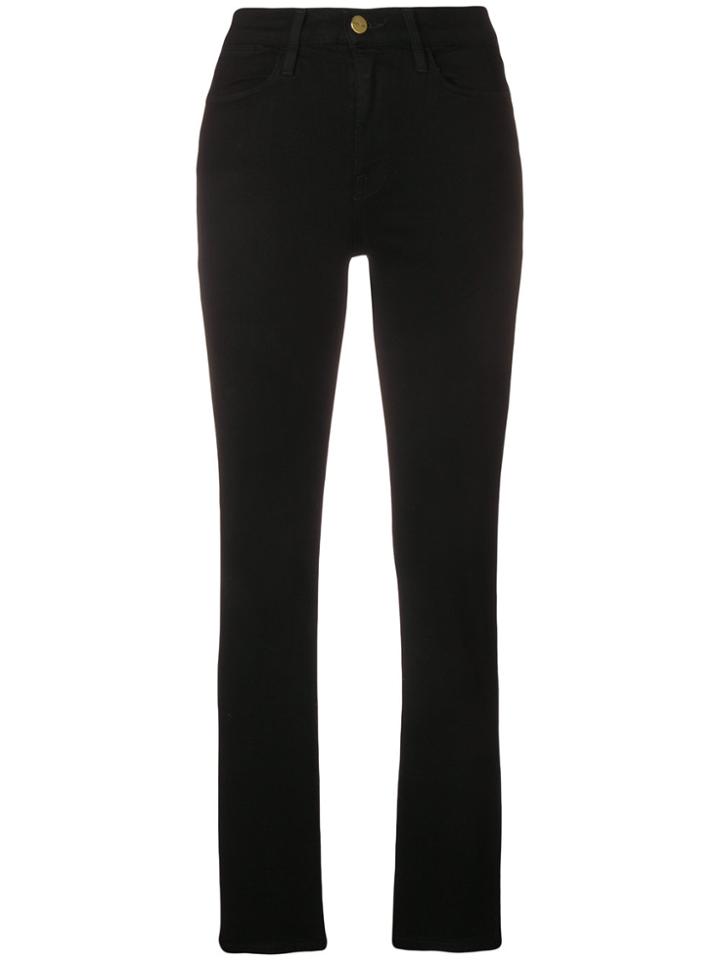 Frame Denim Slim-fit Cropped Jeans - Black