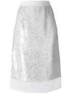 Jil Sander Sequin Layer Skirt, Women's, Size: 36, White, Polyester/polyamide/viscose/silk