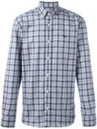 Maison Kitsuné Plaid Button Down Shirt, Men's, Size: 42, Blue, Cotton