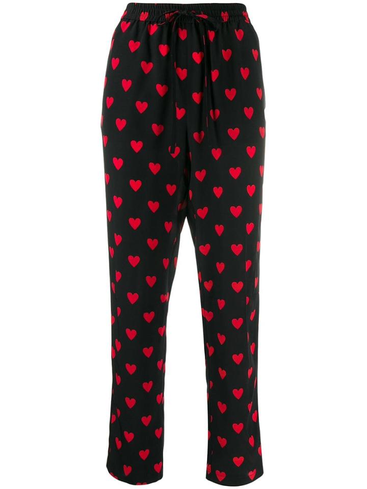 Red Valentino Heart Print Trousers - Black
