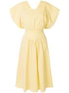 No21 Open-back Gingham Midi Dress - Yellow & Orange
