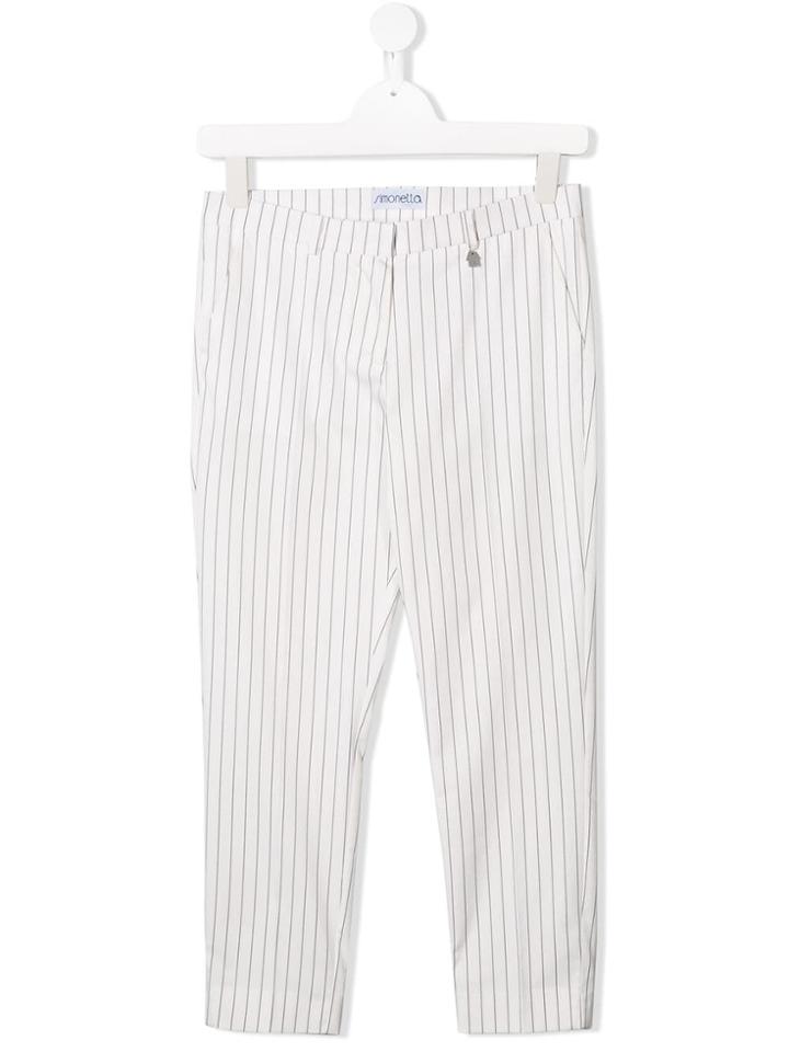 Simonetta Teen Striped Trousers - White