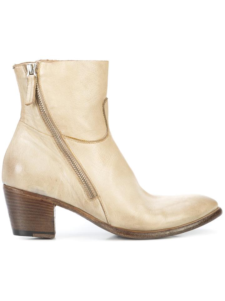 Silvano Sassetti Zipped Ankle Boots - White