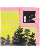 Msgm Forest Print Scarf - Multicolour