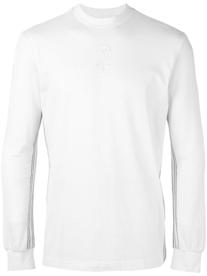 Adidas Originals By Alexander Wang - Long Sleeve Logo T-shirt - Unisex - Cotton - S, White, Cotton