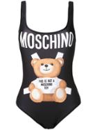 Moschino Teddy Bear Swimsuit, Women's, Size: 38, Black, Polyester/spandex/elastane