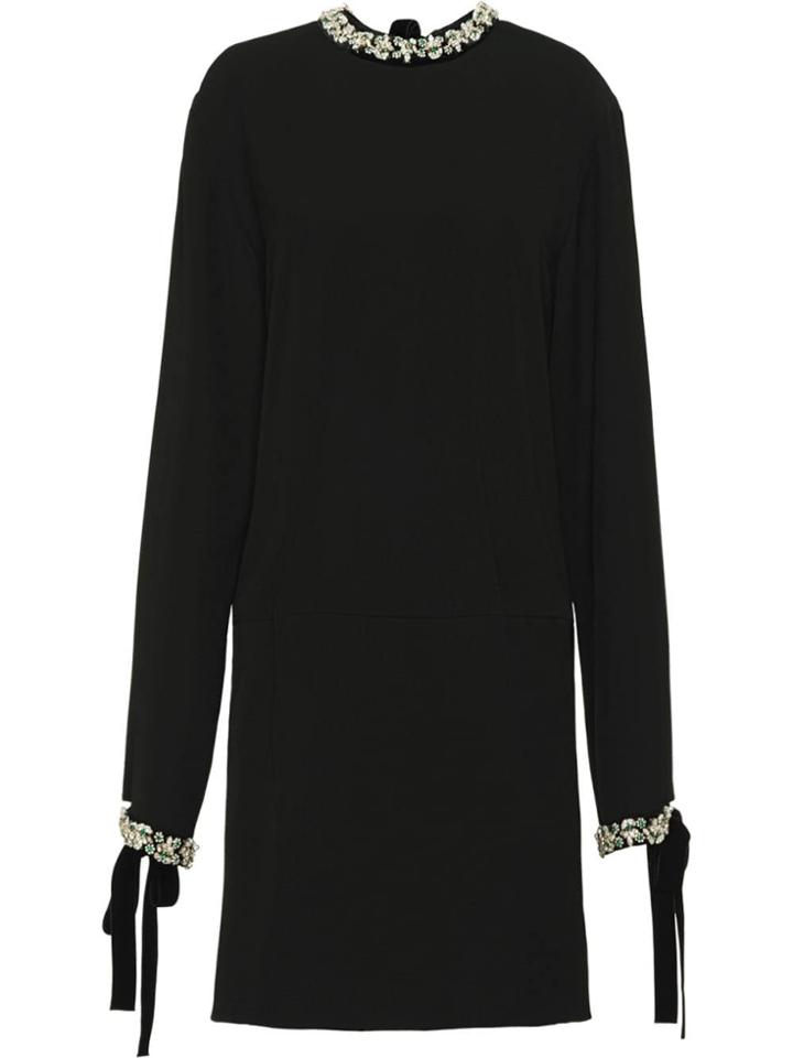 Prada Embellished Shift Dress - Black