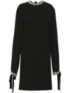 Prada Embellished Shift Dress - Black