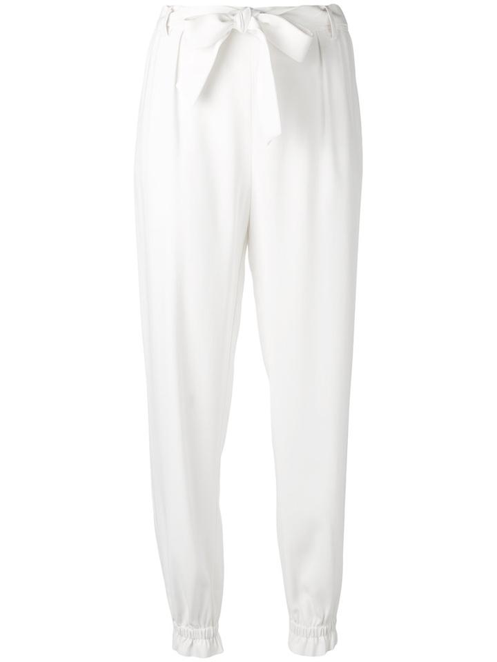 Msgm Tapered Trousers, Women's, Size: 40, White, Acetate/viscose/polyester