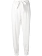 Msgm Tapered Trousers, Women's, Size: 40, White, Acetate/viscose/polyester