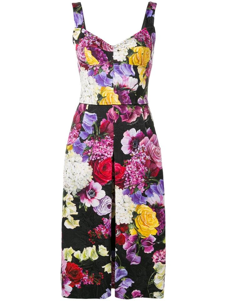 Dolce & Gabbana Front Pleat Fitted Dress - Black