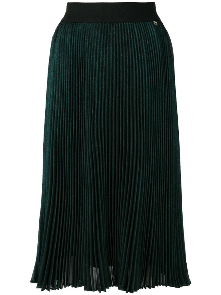 Twin-set High-waisted Pleated Skirt - Green