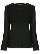 Loveless Ribbed Long Sleeve T-shirt - Black
