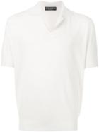 Dolce & Gabbana Henley Knitted Polo Shirt - White