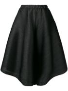 Pleats Please By Issey Miyake Wide Cropped Drape Trousers - Black