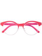 Marni Eyewear Round Metal Glasses - Red
