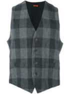 Barena Checked Waistcoat, Men's, Size: 52, Grey, Cotton/polyamide/virgin Wool